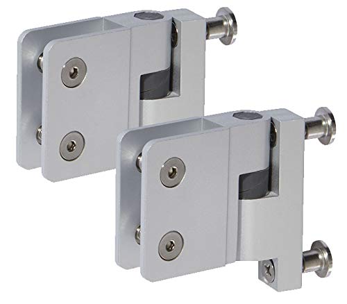 Cubicle Hinges 13mm U Bracket Style Gravity Hinges, Aluminium, Satin Anodised Finish