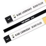 🖊 CONTROL DE DOBLE EXTREMO - Difumina con nuestro cepillo de doble cabezal personalizado para alcanzar el aspecto deseado. El lápiz de barba KING LEONIDAS cuenta con un innovador diseño de doble cabezal con cepillo y punta de retoque, ¡que proporciona resultados profesionales y una barba perfectamente perfilada y de aspecto fresco cada vez que sales de casa!