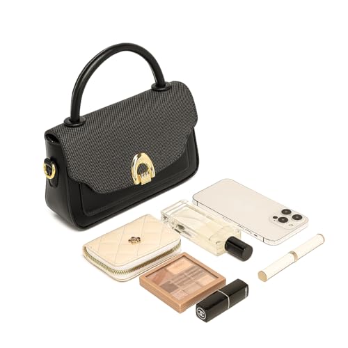 Detachable Strap Crossbody Bag & Shoulder Bag in PU Knit-Like Leather - Y2K Tote Bag for Women, Mini Purse for Work, Travel2