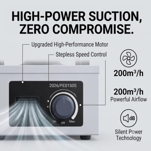 Image of SYNCRA Fume Extractor with HEPA Filter, 100W, 13kg, Knob Control, FE1150S, for Soldering, Laser, Smoke and Dust Removal, 280x240x315mm (FES150S. 2026 model)