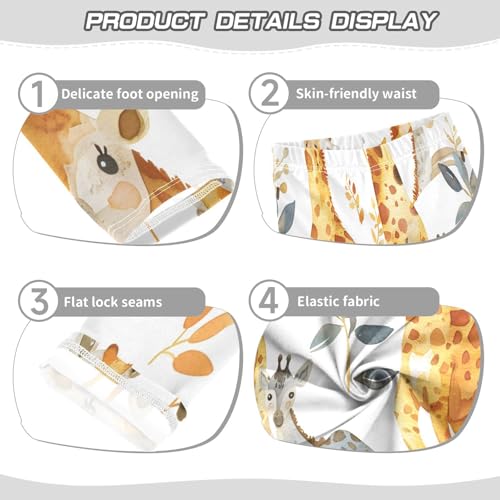 Toddler Girls Leggings Printed Yoga Pants Leggings Brown Grey Giraffe for Kids3