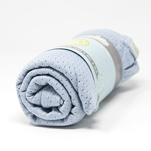 Image of Woombie AirWrap Organic Swaddle - Old Fashioned Receiving Blankets for Babies - Lightweight, Vented Design, Smoky Blue, 44 x 44 in.