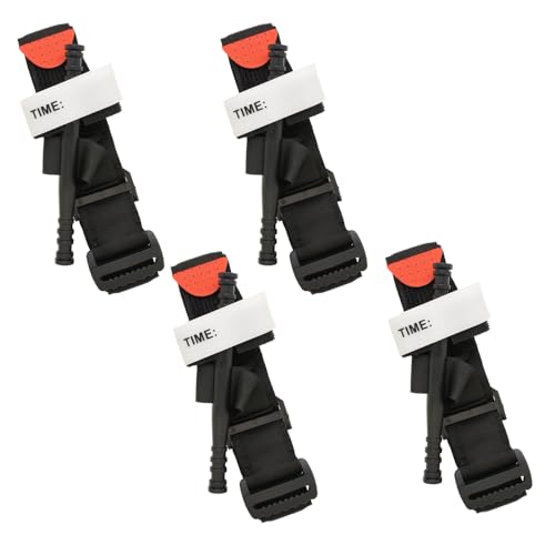 Torniquete para acampar al aire libre, torniquete de emergencia militar para combate, torniquete con una sola mano, equipo de primeros auxilios médicos para la familia, niños, entrenamiento (4 Pack)