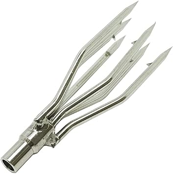 SPEARFISHING WORLD Lionfish Pole Spear Tip Multi 6 Prong Head Paralyzer with Barbs, 4.5" - 6mm Threads.