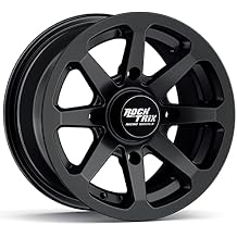 RockTrix RT102 12x7 ATV Wheel 4x110 Matte Black 5+2 Offset, 12 Inch Rim for IRS Compatible with Honda Foreman Rancher, Fits Yamaha Grizzly Kodiak Rhino Wolverine Viking, Also Fits Suzuki King Quad