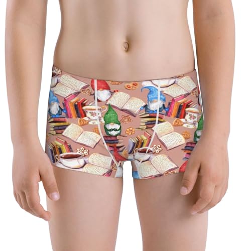 Boys' Cotton Boxer Brief Soft Underwear-Gnomes Books Tea Cups