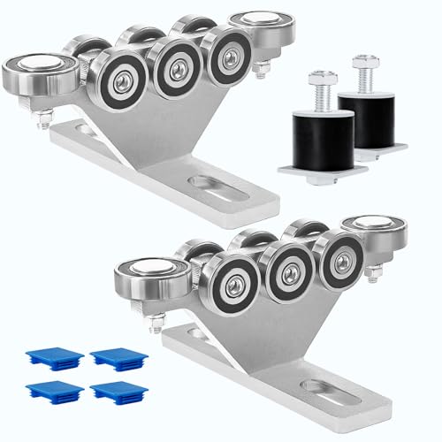 LookFox - LookFox 6+2 Wheel Hoist Trolley with Roller Limit, Unistrut Trolley Kit for Electric Hoist, Anti-Lock & Anti-Fall, Use with All 1-5/8" Wide or Taller Strut Channel, for Garage/Workshop Silent Systems