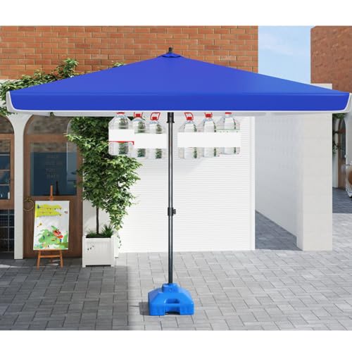Sombrilla de patio cuadrada azul de 2m con 8 varillas para lluvia y sol 4
