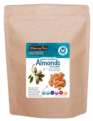 Wilderness Poets California Almonds - Organic Raw Almonds, 2 Pound (32 Ounce)