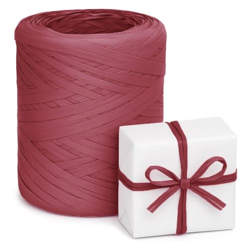 Gran Velada - Cinta de rafia granate 10 m | Material para Manualidades y Decoración | Ideal para Regalos y Proyectos Creativos