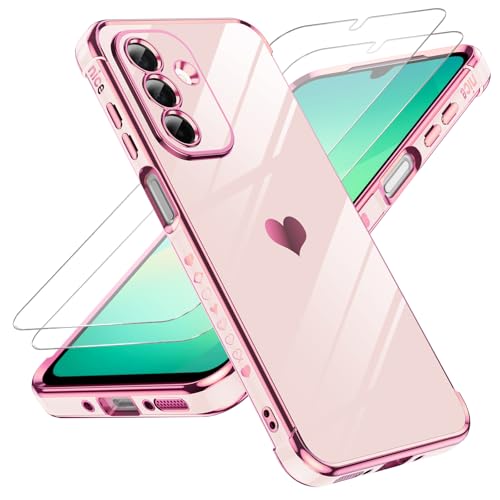 LeYi Coque pour Samsung Galaxy A26 5G avec 2 Verre Trempé Silicone Forme de Coeur d'amour, Housse...