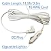 DC Power Cord Cable 11.5 ft Length 12V/24V for Car Refrigerator Car Fridge Freezer Compatible with Most Brands (White)