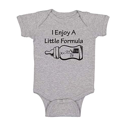 I Enjoy A Little Formula - Math Nerd - Funny Cute Infant Creeper, One-Piece Baby Bodysuit (Gray, 6 Months) I Enjoy A Little Formula - Math Nerd - Funny Cute Infant Creeper, One-Piece Baby Bodysuit (Gray, 6 Months)
