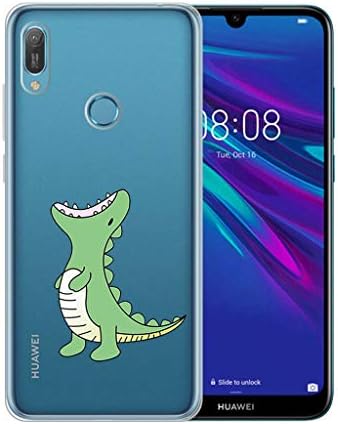 IJIA Case for Huawei Y6 2019 - Transparent Clear TPU Soft Silicone Protection Bumper Fashion Skin Back Shell Case Cover for Huawei Y6 2019 (6.09") -WM163