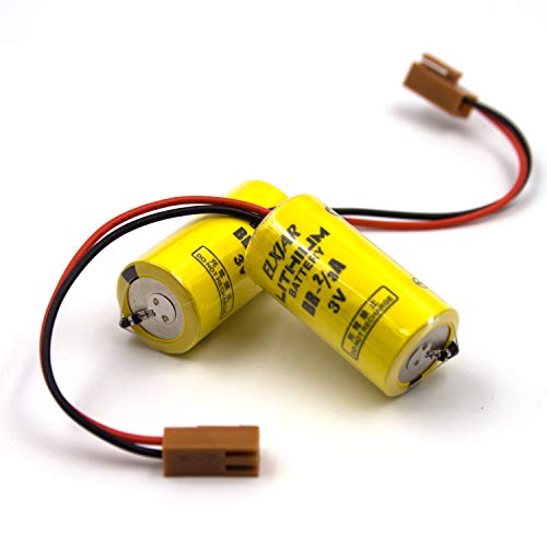 (2-Pack) 3V 1200Mah Br-2/3A Lithium Battery Replacement For Panasonic Br-2/3Assp Batteries, Omron Instrument, Water Meter, Gas Meter, Cnc Machine, Plc Machine, Etc #TOP1