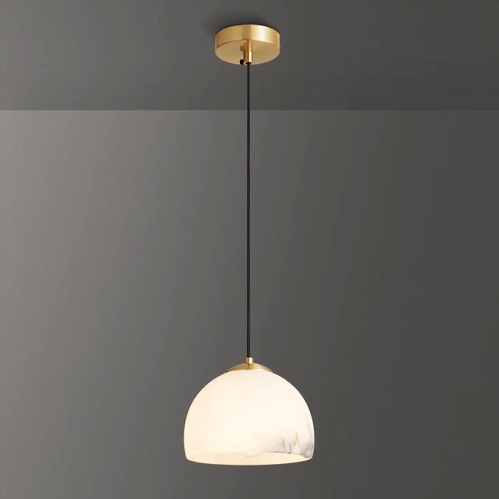 Statue Marble Light Natural Alabaster Hanging Lamp Copper Chandelier Modern Pendant Lights Island Lighting Fixture for Dining Kitchen Bedroom Living Room Decorats