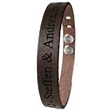 individuell kürzbar area17 Wunschtext Lederarmband braun, 1cm breit - mit Wunsch Gravur