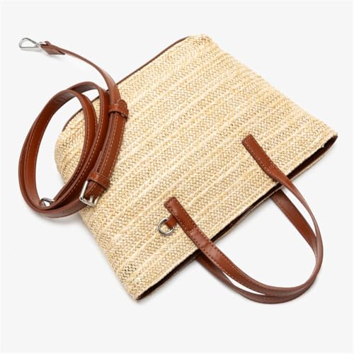 Bolso de playa de verano de paja para mujer miniatura 6