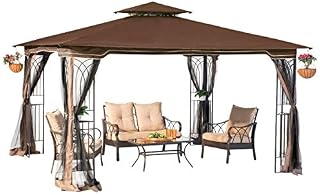 Sunjoy L-GZ798PST-E Regency II Gazebo with Mosquito Netting