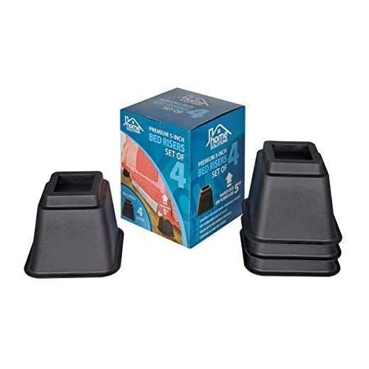 Premium 5-Inch Bed Risers or Furniture Risers, Table Risers, Chair Risers or Sofa Risers-The Perfect Bed Risers for Dorm Rooms (Set of 4)