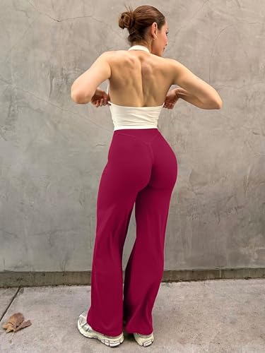 Image of YEOREO Ease Workout Leggings Womens Straight Leggings Eddiy Gym Yoga Pants | 29 inch /31.5 inch /33 inch /35 inch,No Front Seam,High Waist,Buttery,Booty Lifting,Wide Leg