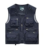 Acydar Men's Outdoor Fishing Work Safari Travel Photo Cargo Vest Outdoor Fishing Vest