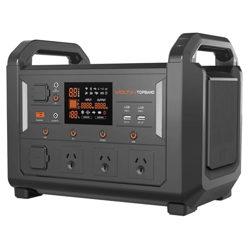 VoltX Topband 1200W 1152Wh Portable Power Station LiFePO4 Battery Powered Solar Generator Home Backup UPS Function LCD Display BMS USB 3 Ways to Charge