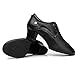 Dance Shoes for Women Leather Breathable Rubber Sole Soft Sole Outdoor Latin Dance Shoes Fashion Tango Waltz Salsa Modern Dance Performance Shoes (Color : Black-5CM/1.96In, Size : 9.5)