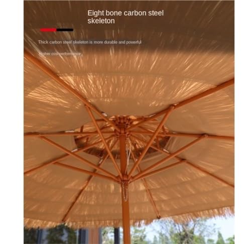 Parasol 8,8 pieds avec base marbre double ventilation paille