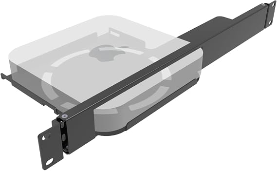 1U Mini Rack Mount for Apple Mac mini, 19-inch Hinged | Steel Server Rack Shelf for All Mac Mini M2 and M1 Models
