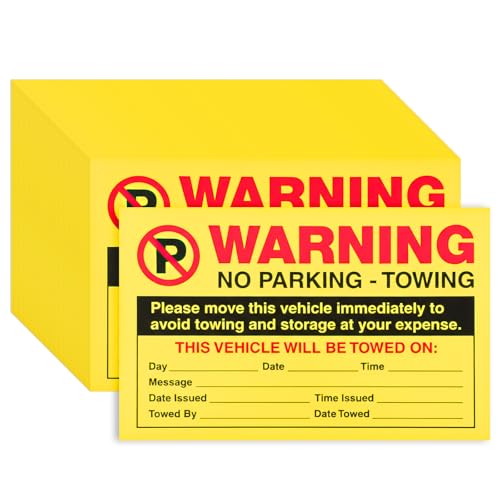 LemonSecret 100 Parking Violation Stickers 5 x 8 Please Move This Vehicle to Avoid Towing Parking Violation Notice Tow Stickers Car Vehicle Private Adhesive Car Window Fluorescent Labels