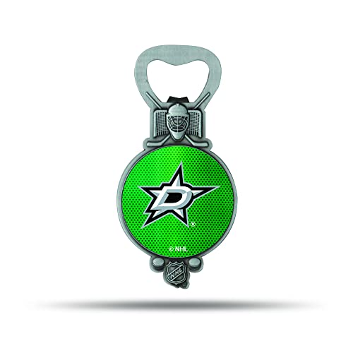 NHL Rico Industries Dallas Stars Bottle Opener Magnet Magnetic Bottle Opener, Stainless Steel, Strong Magnet to Display on Fridge