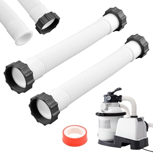 2Pcs 11535 Pool Sand Filter Pump Hose &Sealing Tape,16'' Pool Pump Replacement Hose,1.5'' Dia In-tex Interconnecting Hose,Flexible Water Pool Hose for Filter Pump,Saltwater Systems -  Kryslanix, 17363064658697