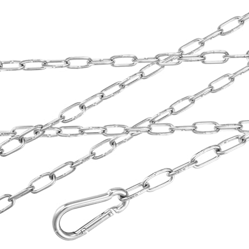 HonQiShiMY Edelstahlkette 304 Meterware 2 mm, 5M Metallkette Stahlkette,Metall Kette Zum Aufhängen,Verlängerungskette Edelstahl Ketten zum Aufhängen für Hundekette Ankerkette Wäschekette Schwenkkette