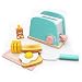 Toy Kitchen Wooden Pop-Up Toaster Play Set 10 Pcs, Interactive Early Learning Toaster, Exclusive Chopping Board, Knife, Poached Egg Honey Bear and Sliceable Butter, Fun and Colorful for Girls and Boys