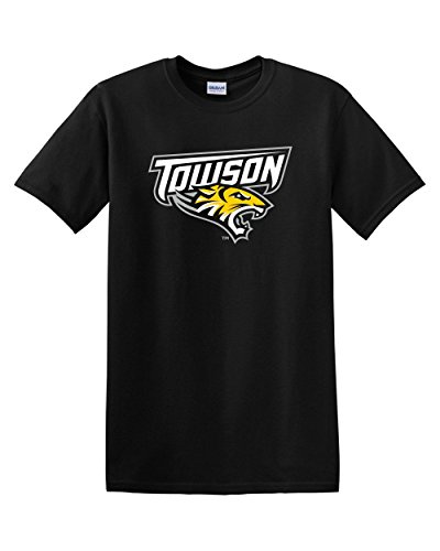 Towson University Tigers Logo Black Adult T-Shirt (Medium)