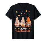 Three Gnomes Happy Thanksgiving Autumn Fall Pumpkin Spice T-Shirt