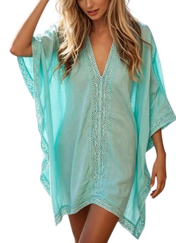 JFAN Camisa Suelto de Bikini Mujer Ropa de Baño Playa Traje de Baño Vestido de Bikini Camisolas y Pareos（Verde，Talla única）