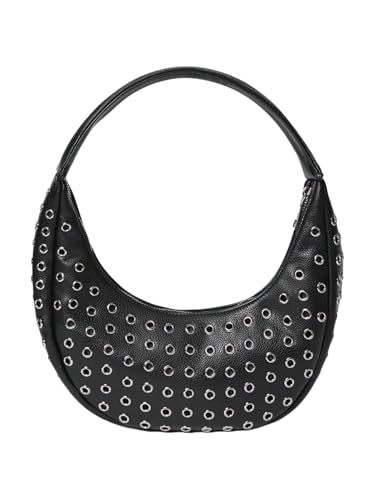 Image of Floerns Women's Leather Boho Handbag Y2k Studded Shoulder Bag Underarm Bag