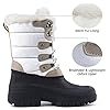 Knixmax Women's Winter Snow Boots Waterproof Sole Fur Lined Lace-Up Mucker Stable Yard Boots for Outdoor Walking Hunting Horse Riding White 7UK - 40EU #1