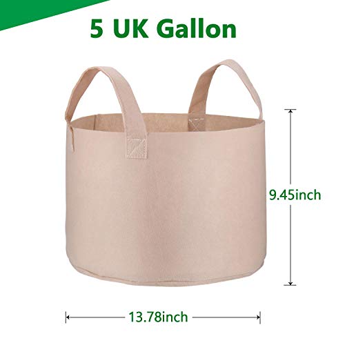 PEYOU Bolsa de Cultivo de Plantas 20L(5 Piezas), Saco para Plantas ...