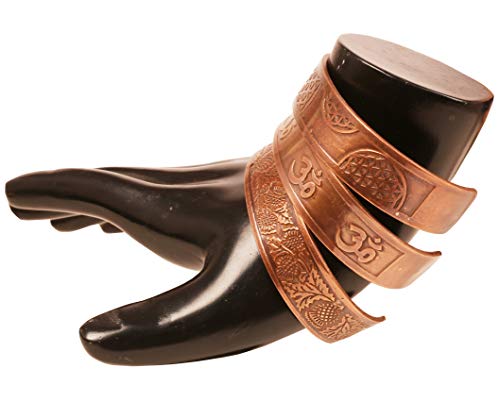 Image of Touchstone copper bracelets | gift for men women |adjustable 100% pure solid real magnetic jewelry | handmade bracelet set combo | rope braided tibetan bangles.