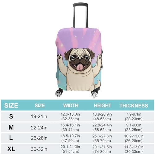 Carry On Luggage Cover Tie Dye Cute Pug Anti Scratch Travel Luggage Covers for Suitcase Anti-Scratch Travel Suitcase Cover2