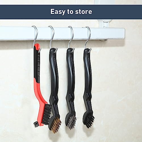 Wire Brush, Wire Brushes for Cleaning Small Parts Detailing, Brass Copper/Stainless Steel/Nylon Bristles Brushes for Metal, Wood, Stove, Sink, Rust & Welding Slag 9 Pieces Set 6 Wire Brush, Wire Brushes for Cleaning Small Parts Detailing, Brass Copper/Stainless Steel/Nylon Bristles Brushes for Metal, Wood, Stove, Sink, Rust & Welding Slag 9 Pieces Set - Image 6