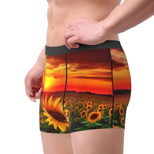 Men's Comfort Underwear, Sunset Sunflower Boxer Briefs for Men - Tagless Moisture Wicking Stretch Trunks4