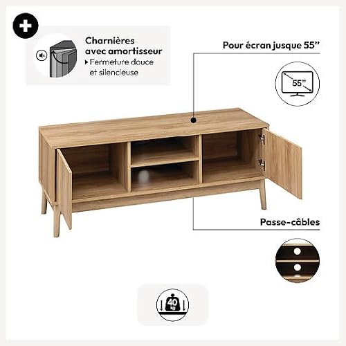 Meuble TV Abana 120cm 2 placards soft-close JJA