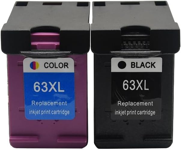 1 Set X Ink 63XL Ink Cartridges Black and Color Remanufactured Replacement with HP Officejet 4650 3830 3833 5255 5258 Envy 4520 Deskjet 1112 3637