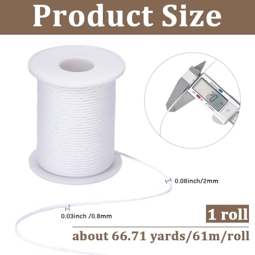 Mecha de algodón en rollo 61 m x 2 mm blanca para velas miniatura 2