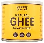 Grocer Planet - Burro Ghee Naturale (500g) | Burro Chiarificato | Ayurvedico | Ideale per Keto e Paleo | Perfetto per cuocere e arrostire