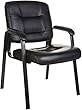Amazon Basics Classic Faux Leather Office Desk Guest Chair with Metal Frame - Black